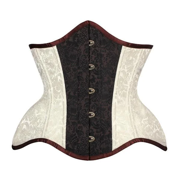 corset with ruffled lattices-Ophelia Brocade Curvy Waist Trainer Corset