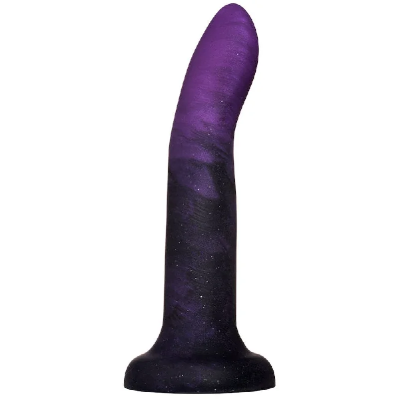 Solar-flare dildo-7" Rory Smoke Show Swirl Silicone Dildo -  Purple and Black