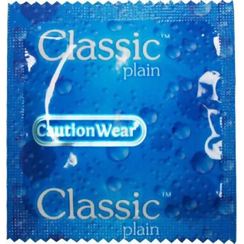 vibrating dildo for couples with synchronized vibrations-Caution Wear Classic Extra Lubricated Condoms