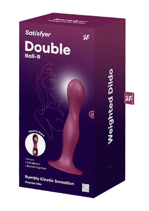 vibrating anal toy with smooth and comfortable texture-Satisfyer Double Ball R Red