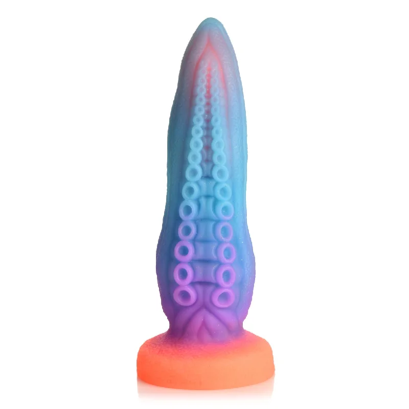 Refurbished dildo-Creature Cocks Tenta-Cock Glow In The Dark Silicone Dildo Blue Pink Purple