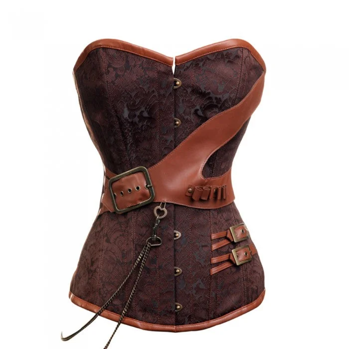 corset with lace-up strands-Dawn Steampunk Overbust Corset