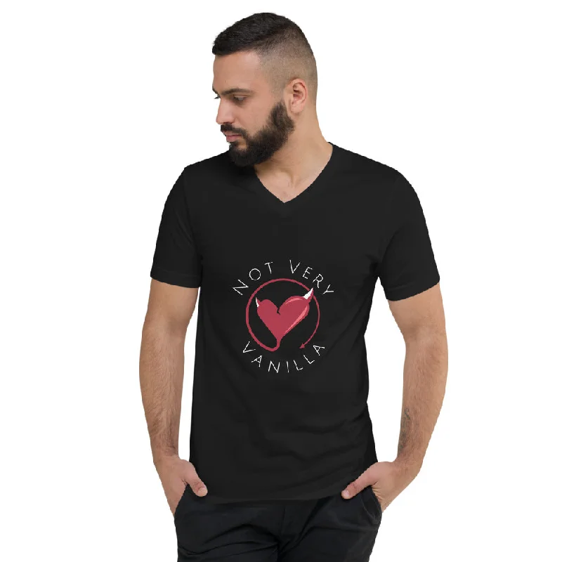 Not Very Vanilla Unisex Short Sleeve V-Neck T-Shirt - Black