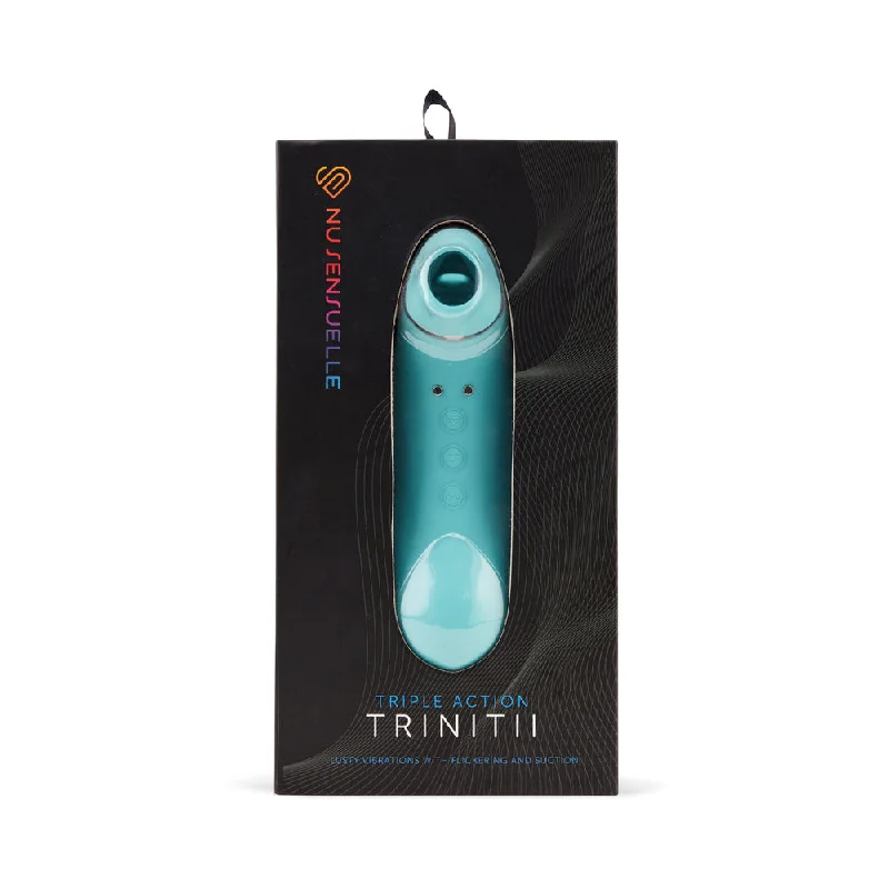 Nu Sensuelle Trinitii 3-in-1 Suction Tongue Vibe Electric Blue