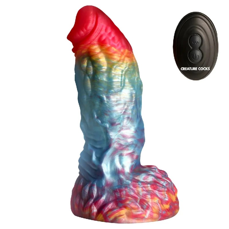 Resonance-deep dildo-Creature Cocks Rainbow Phoenix Vibrating Silicone Dildo Rainbow