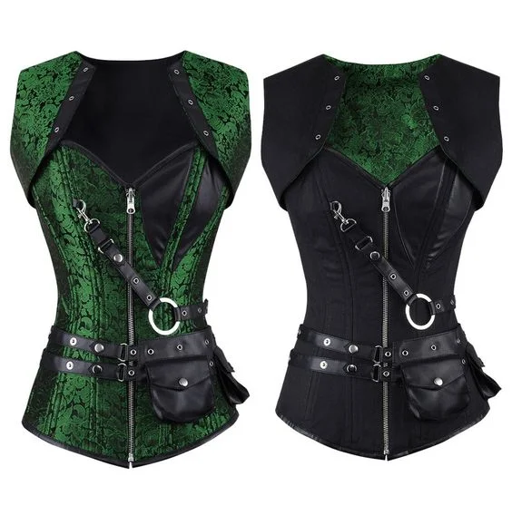 corset for gothic fibers-Mirka Gothic Overbust Reversible Corset