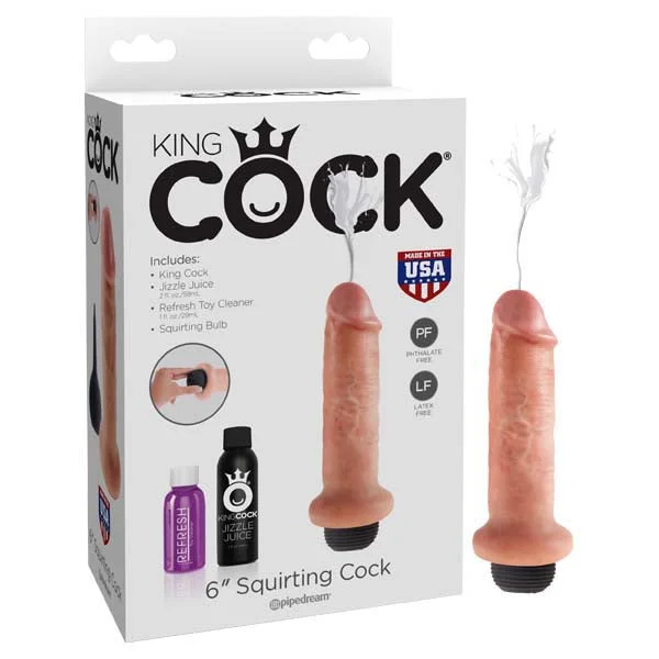 Finger-loop dildo-King Cock 6''  Flesh Squirting Dong