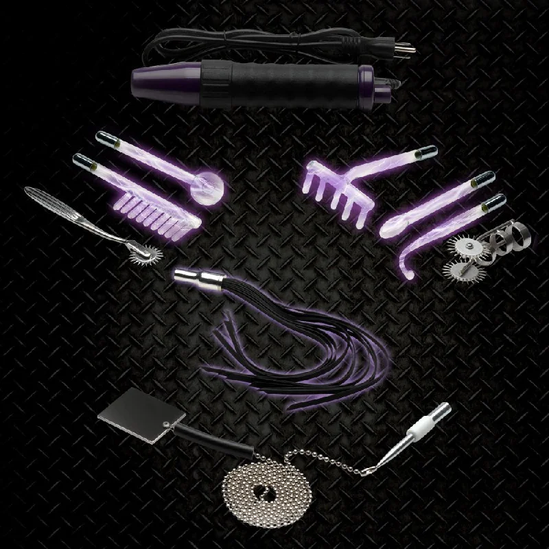 vibrating silicone dildo for deep pleasure-Ultra Neo Violet Wand 10 Piece Set