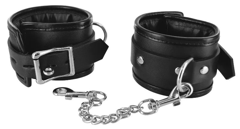 vibrating anal toy for deep pleasure with ergonomic design-Locking Padded Wrist Cuffs W/chain