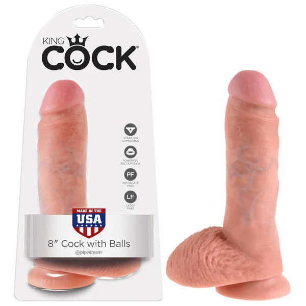 Bio-luminescent dildo-King Cock 8'' Cock With Balls - Flesh 20.3 cm (8'') Dong