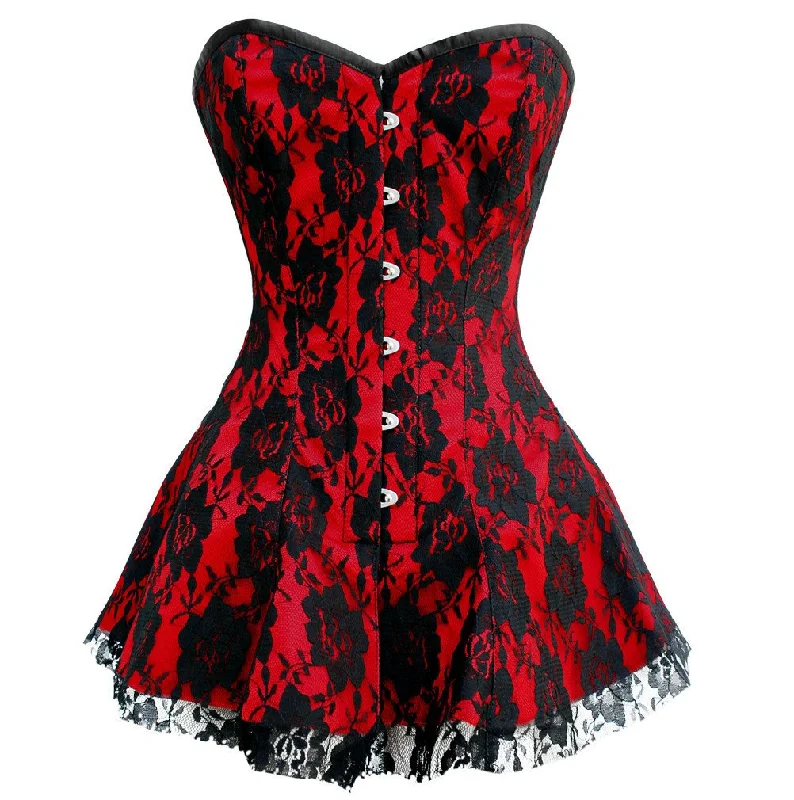 corset for steampunk webs-Nyah Gothic Net Overlay Corset Dress