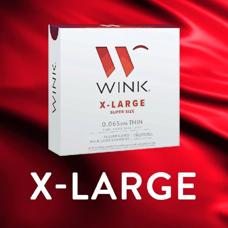 vibrating anal toy with smooth and comfortable texture-Okamoto Wink XL Super Size Condoms