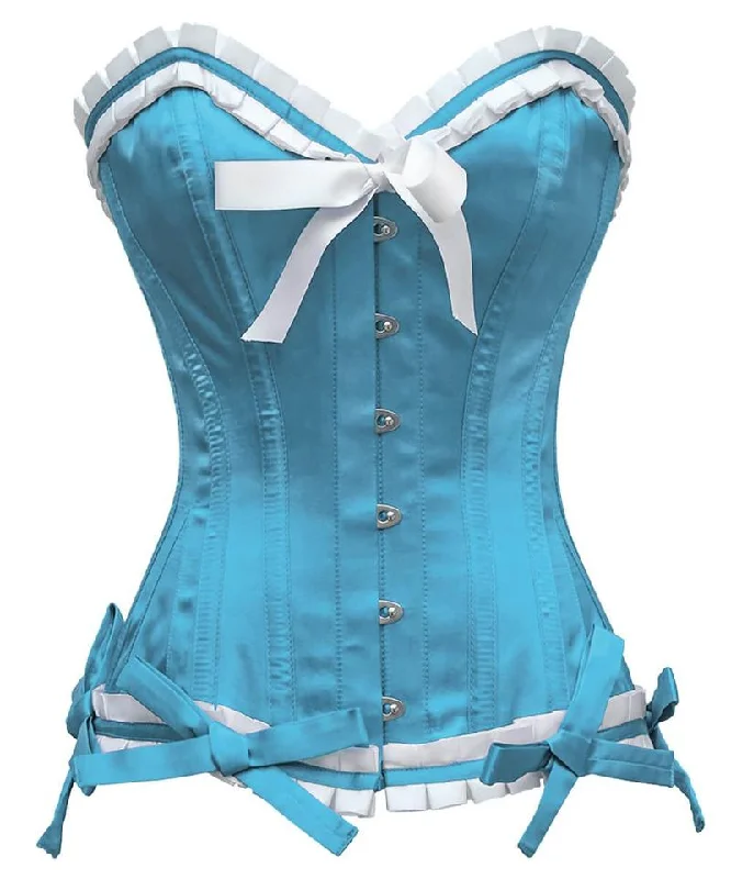 corset for historical fibers-Bryan Burlesque Turquoise Overbust Corset