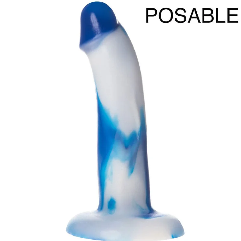 Cassiopeia-queen dildo-7" Posable Dual Density Silicone Dildo - Blue Sky