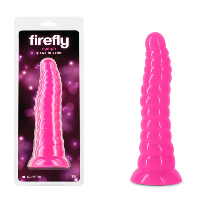 Resonance-deep dildo-Firefly - Nymph - Pink - Glow in Dark Pink 18.8 cm Dildo