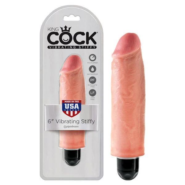 Lyra-harp dildo-King Cock 6'' Vibrating Stiffy - Flesh 15.2 cm Vibrating Dong