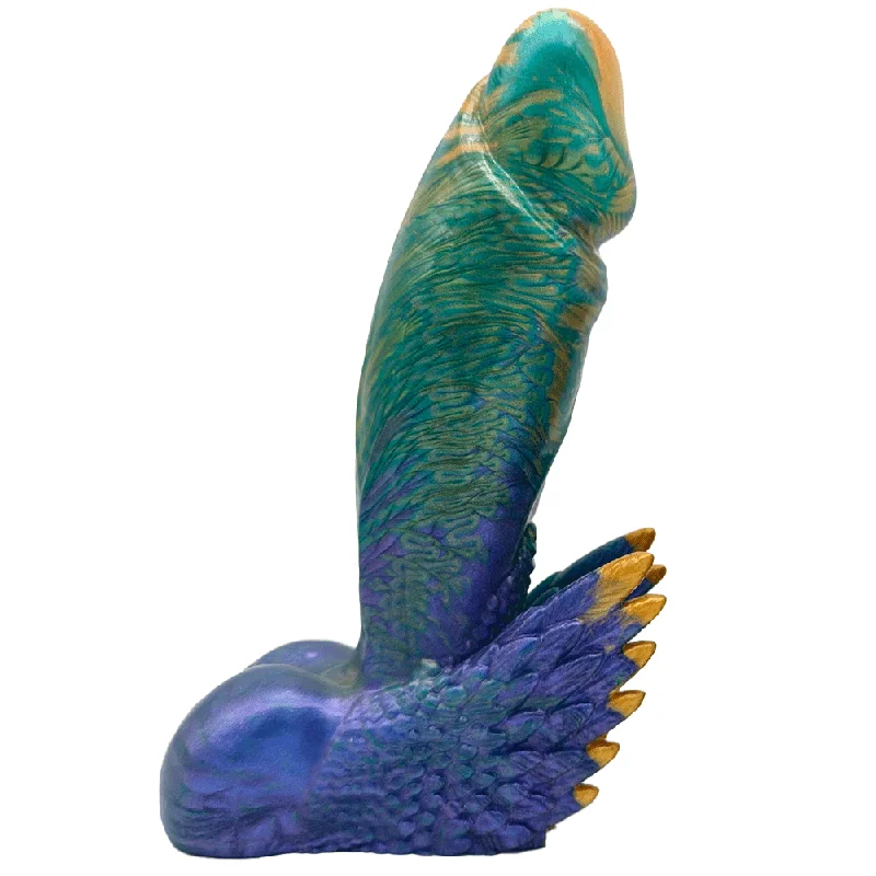 Resonance-deep dildo-6.5" Fascinus Winged Phallus - Silicone Dildo - OG Peacock II