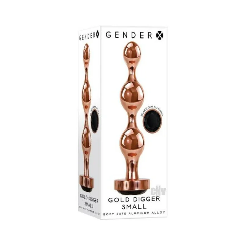 Water-Safe Feel Masturbator-Gender X Gold Digger Small Plug Rose Gold/black