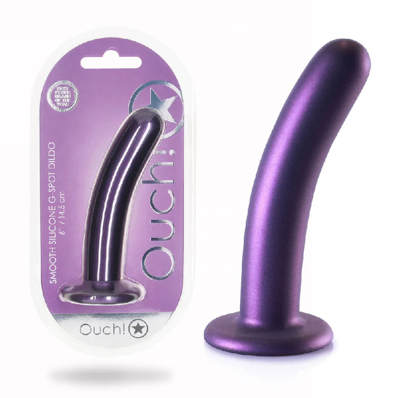 Shadow-cast dildo-OUCH! Smooth 6" Purple Silicone G-Spot Dildo