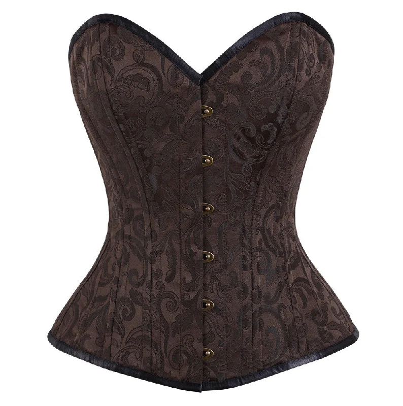 corset with scalloped patterns-Mireia Brocade Waist Training Corset