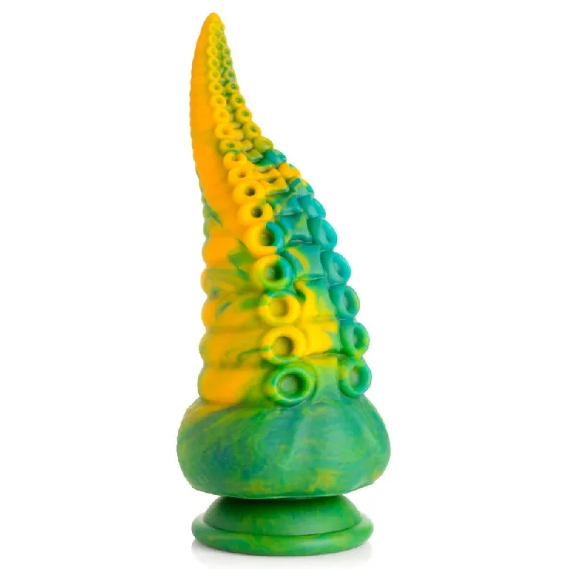 Wave-length dildo-Monstropus Tentacled Monster Silicone Dildo - Green, Blue & Yellow