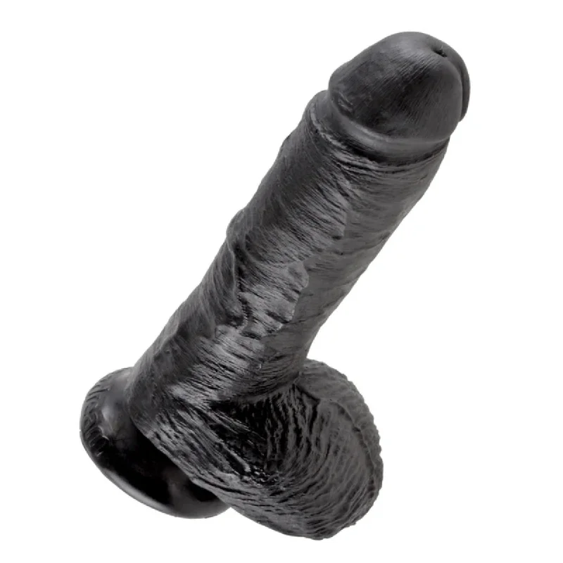 Jazz-funky dildo-King Cock Dildo With Balls Black 8 Inch