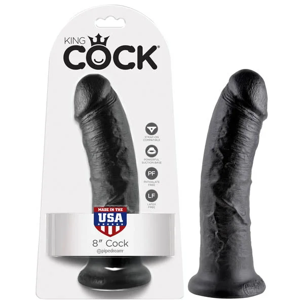 Spine-curved dildo-King Cock 8'' Cock - Black (8'') Dong