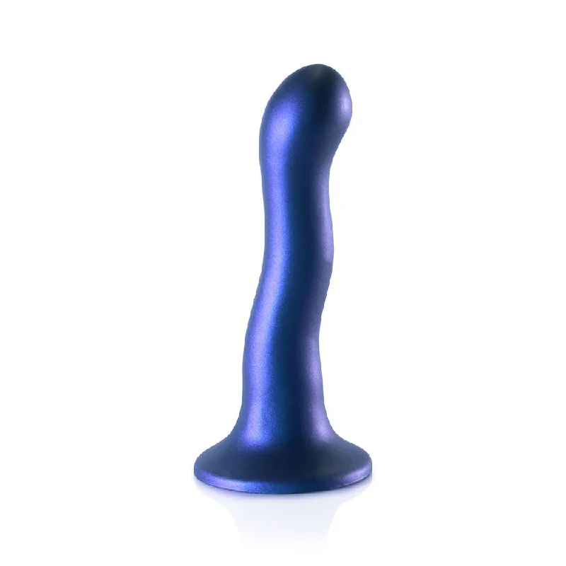 Hercules-mighty dildo-7" Ouch! Curvy Ultra Soft G-Spot Dildo - Metallic Blue