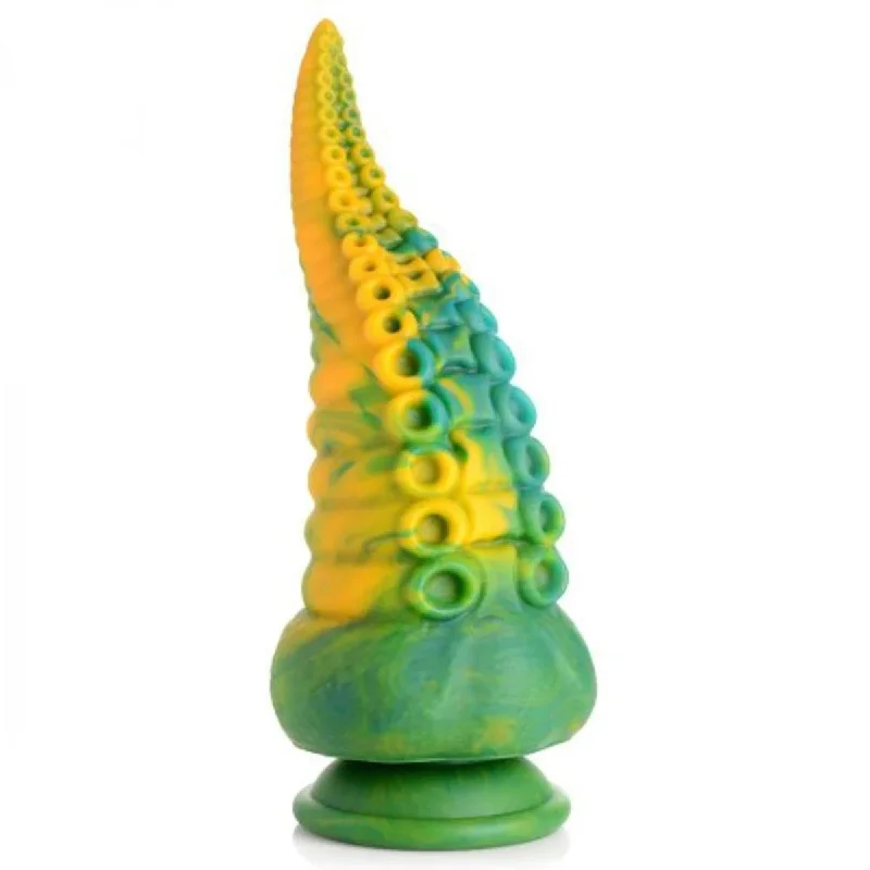 Clamped dildo-Creature Cocks Monstropus Tentacled Monster Silicone Dildo Yellow Green