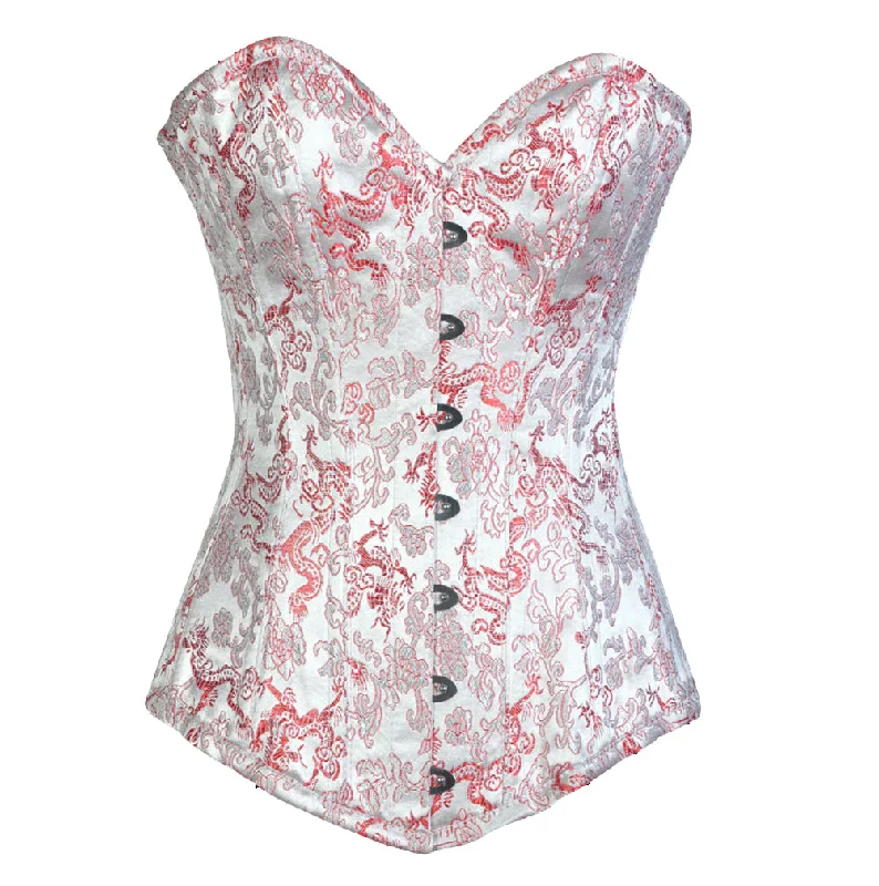 corset with embroidered nets-Toni Longline Overbust Corset