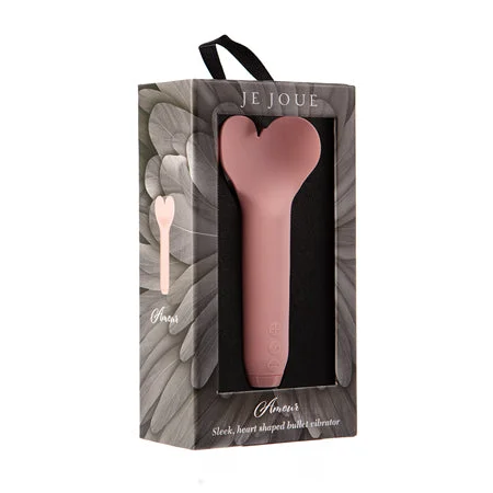 Je Joue Amour Rechargeable Silicone Heart-Shaped Fluttering Tip Bullet Vibrator Pale Rosette