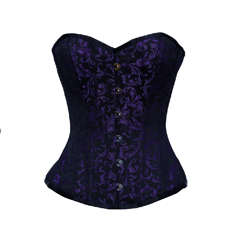 sensual satin lingerie with lace for boudoir shoots-ELEGANT PURPLE/BLACK BRO-200