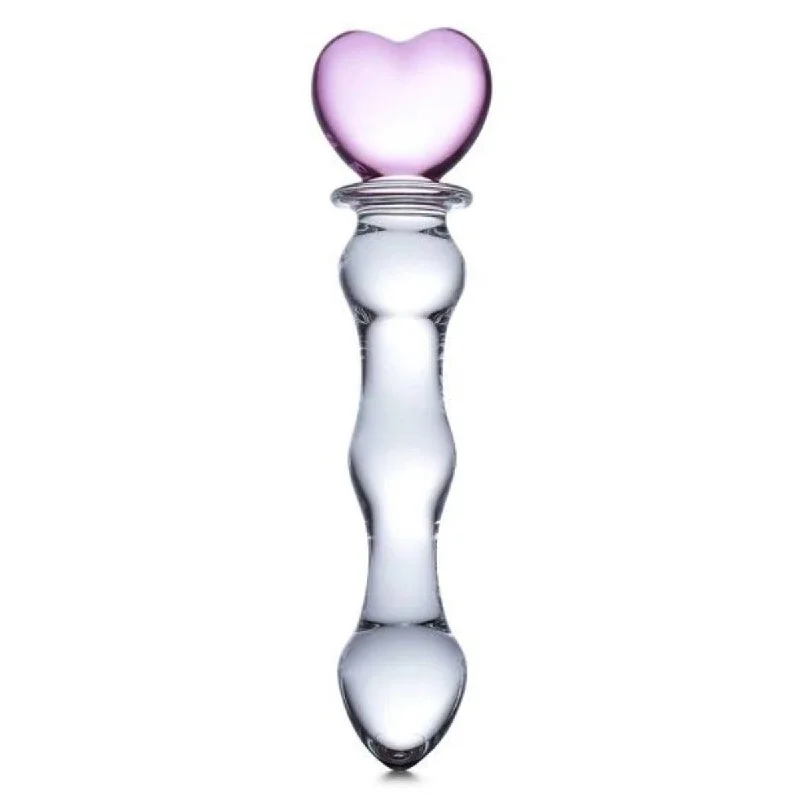 Glued-bond dildo-Glas Sweetheart Dildo Pink Clear 8 Inch