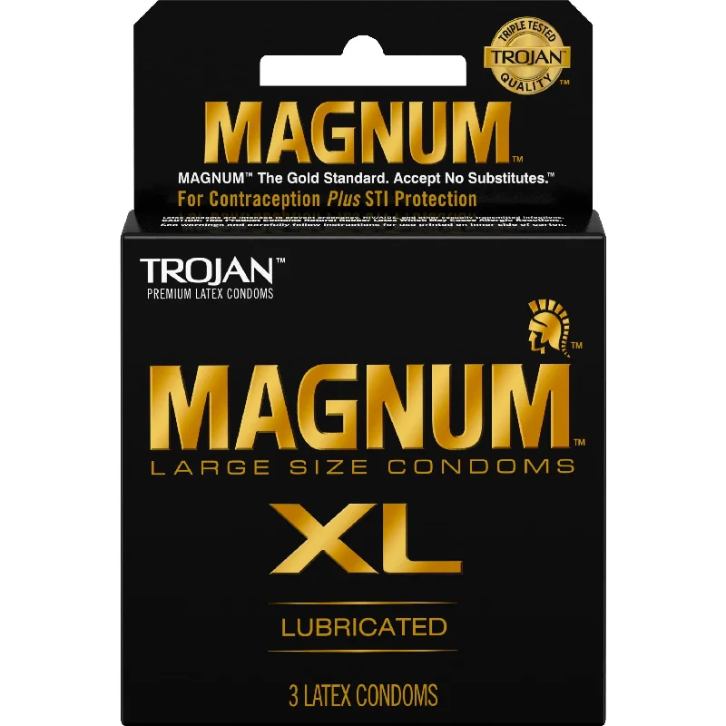 vibrating anal probe for deep anal play and satisfaction-Trojan Magnum XL - 3 Pack