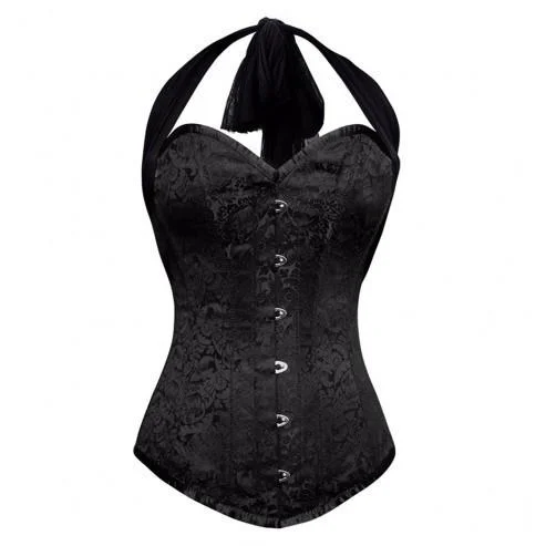 corset with floral grids-Coughlin Longline Overbust Corset