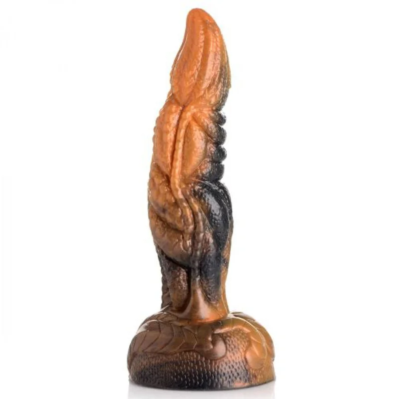 Press-fit dildo-Creature Cocks Ravager Rippled Tentacle Silicone Dildo Rust Orange