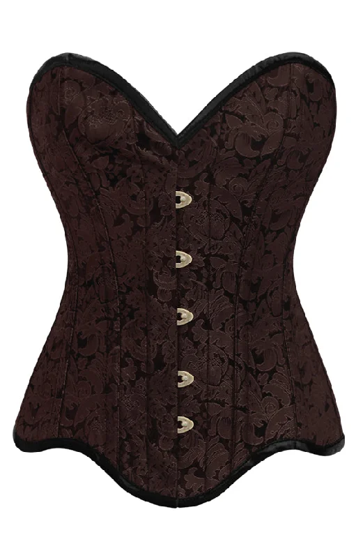 corset with scalloped fibers-Ronan Brocade Overbust Corset