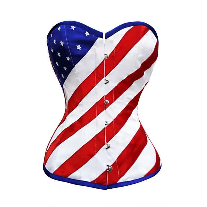 corset with layered lattices-Adelisa American Flag Corset