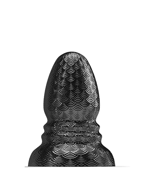 Waterproof Touch Masturbator-665 Stretch'r Ripple Butt Plug - Black Metallic