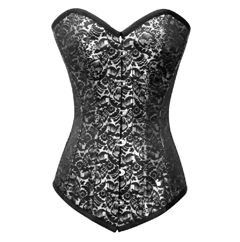 corset with embroidered lattices-Barbosa Longline Overbust Corset