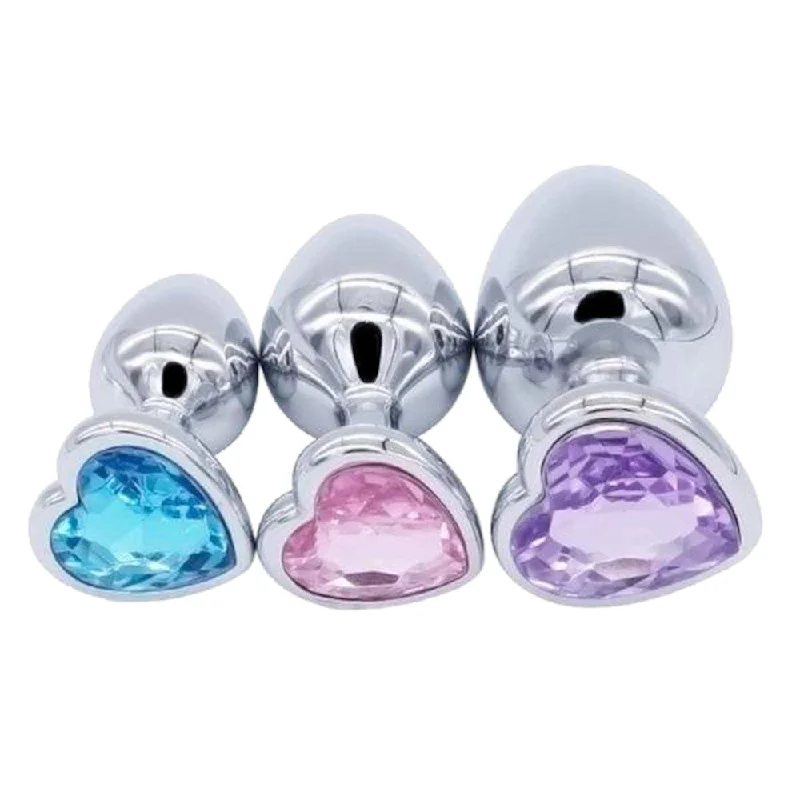 Best Travel-Size Masturbator-Heart Plug Set (3 Piece)