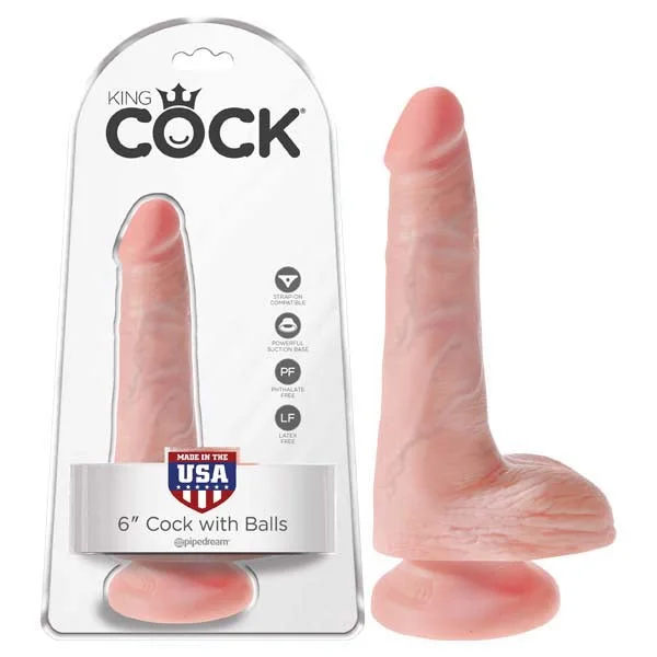 Rock-hard dildo-King Cock 6'' Cock with Balls Flesh 15.2cm