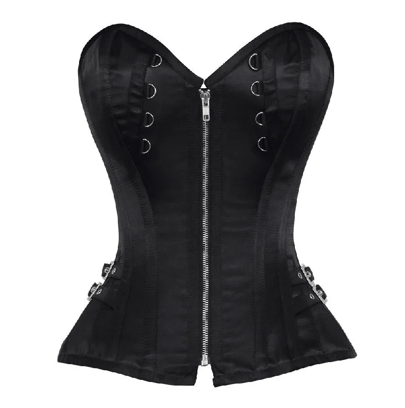 corset with side threads-Lindsay Satin Gothic Corset