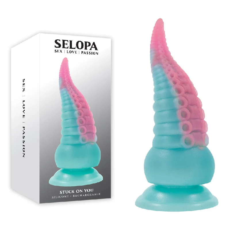 Neck-hung dildo-Selopa STUCK ON YOU - Rechargeable Vibrating Tentacle Dildo