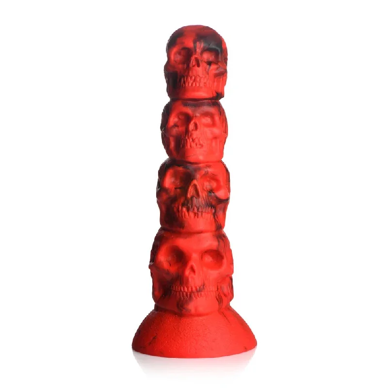 Black-hole dildo-Doom Silicone Skulls Dildo - Red & Black